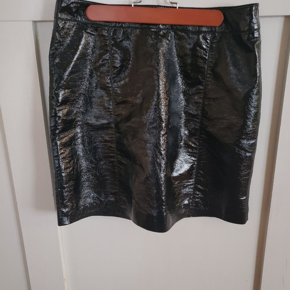HOT Patent Vinyl Retro Mini Skirt